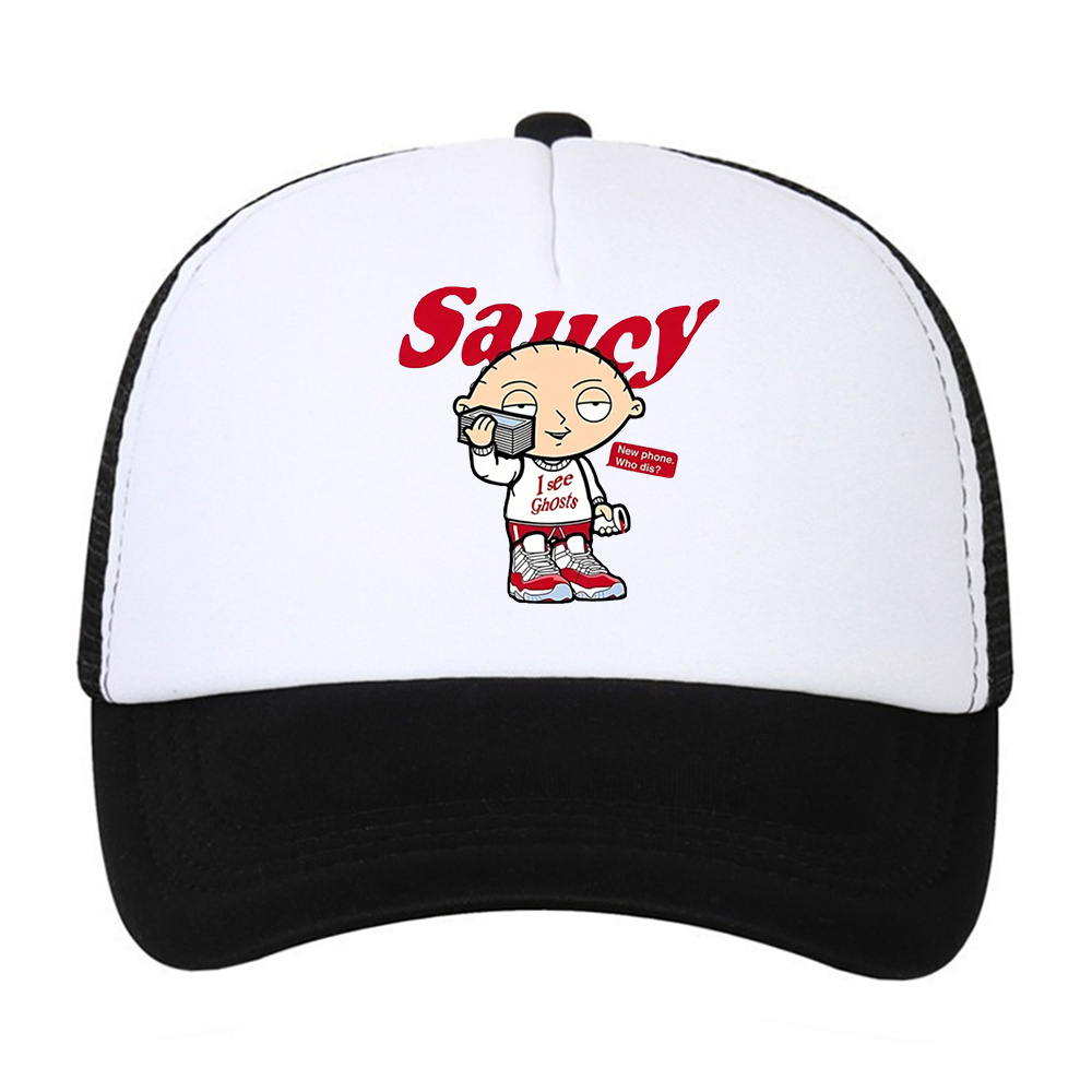 Sunshade Adjustable Baseball Cap with Cartoon Embroidery