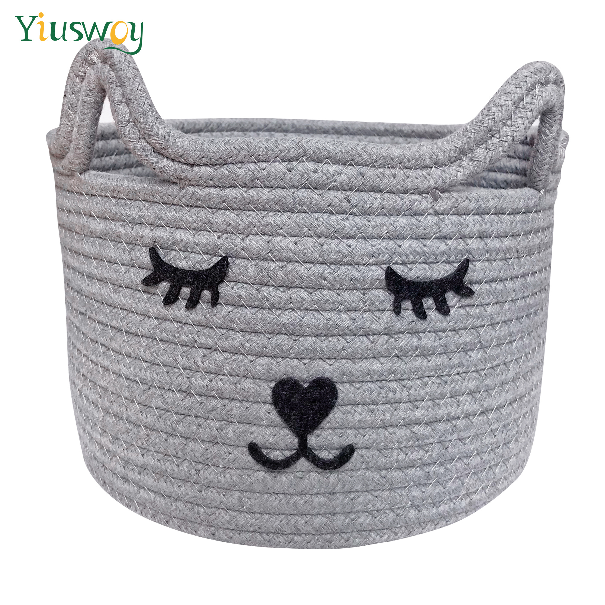 Cat Ears Decor Storage Basket Decorative Woven Storage - Temu