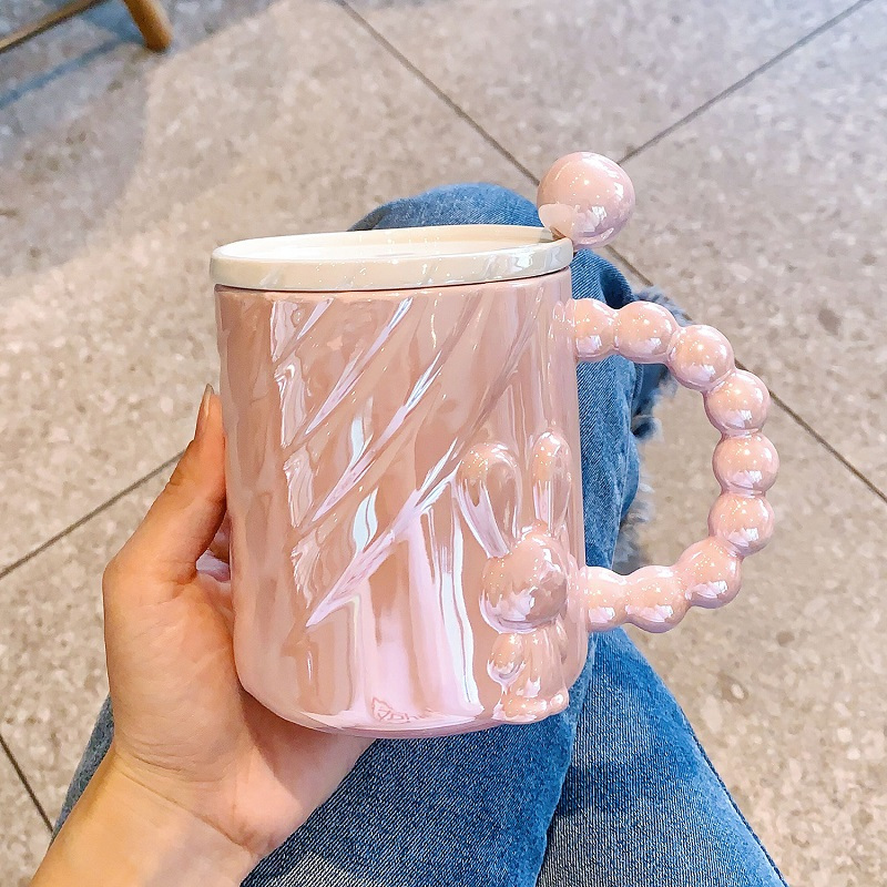 Coffee Mug Ceramic Mug with Lid and Spoon Household
