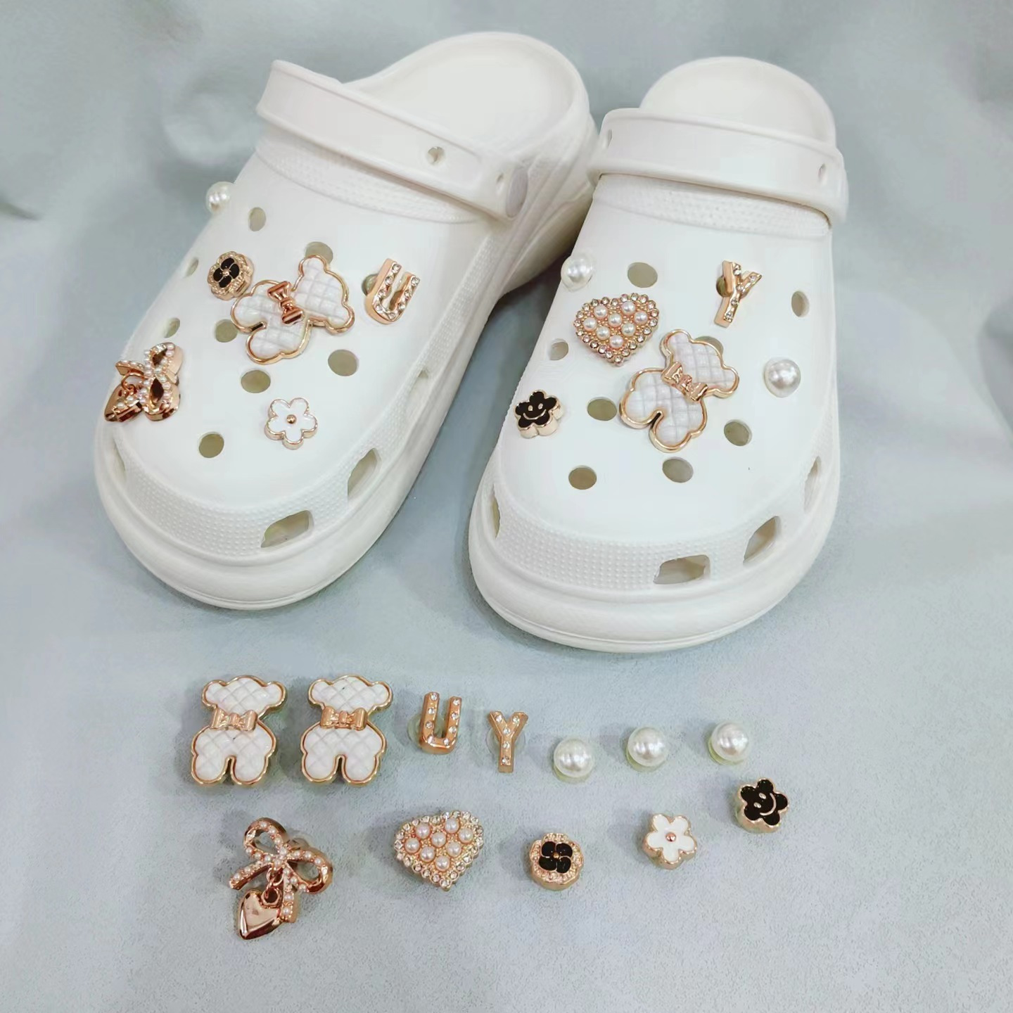 Bear Pearl Shoe Croc Charm Set Luxury Shoe Charm Accessories -  Israel