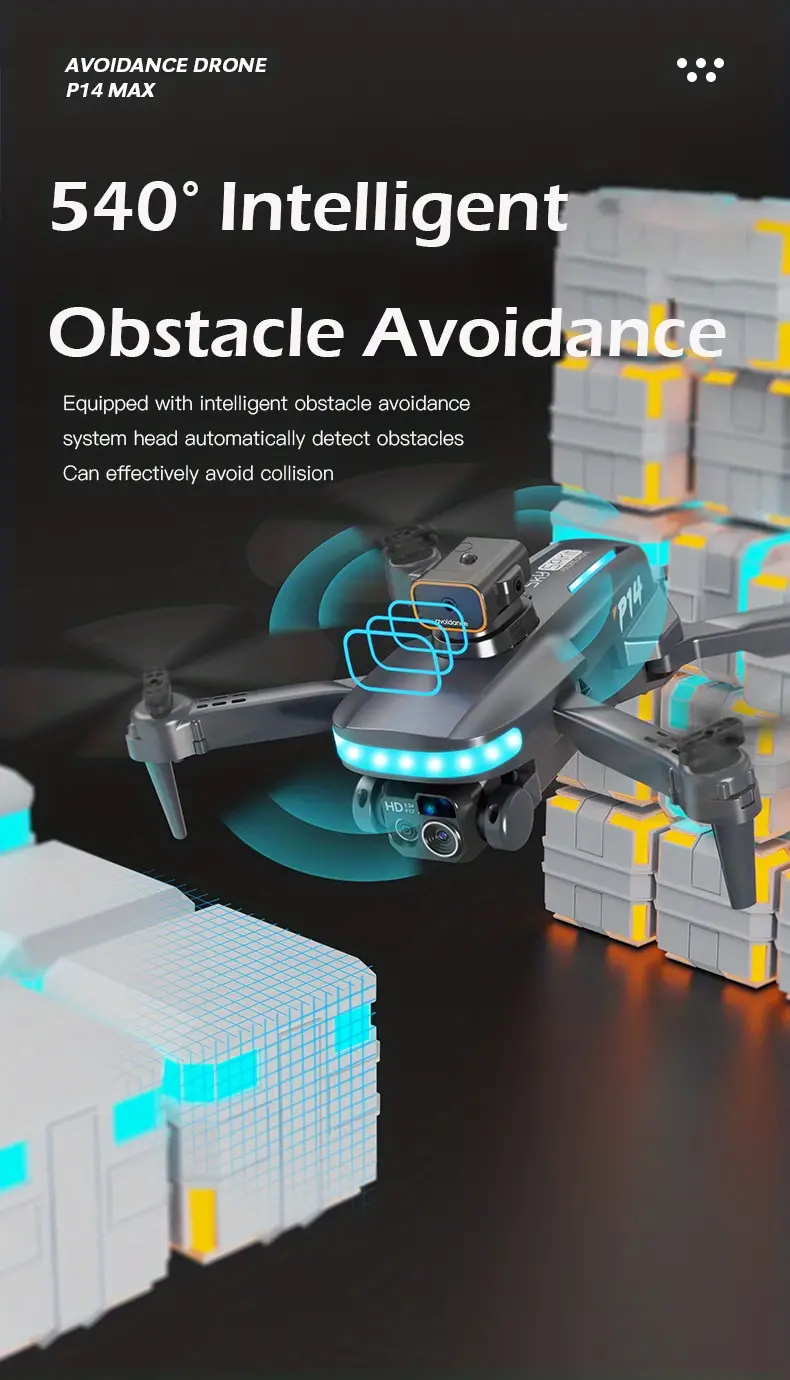 drone with four cameras optical flow positioning steady altitude hovering headless mode trajectory fight real time image transmission one key take off landing christmas gifts for adults details 2