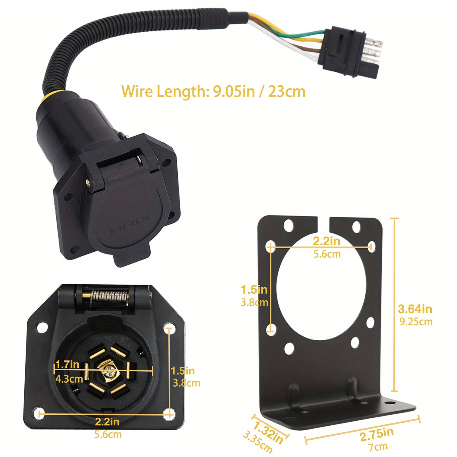 4 Pin 7 Pin Trailer Adapter 4 way Flat Round Blade Temu