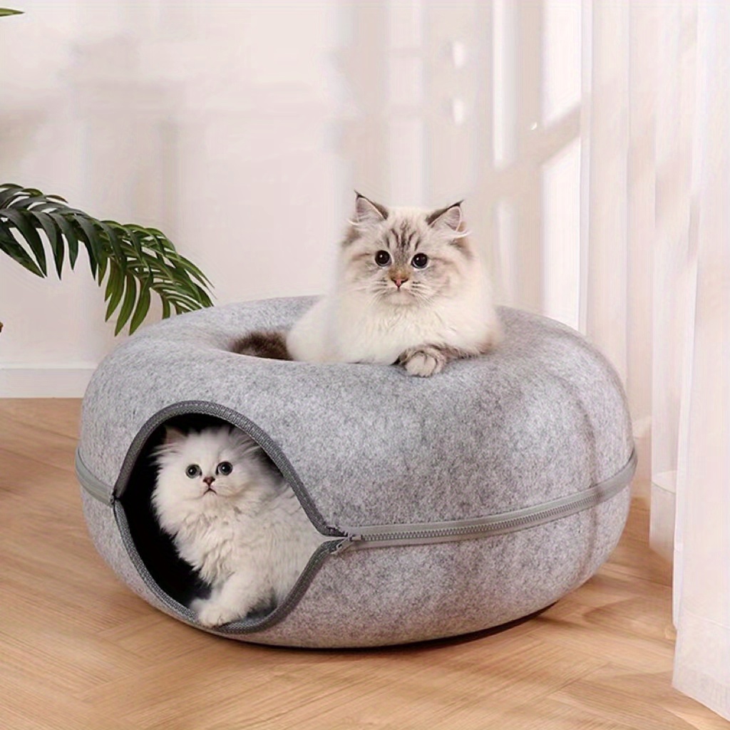 Felt Tunnel Cat Nest Kitten Window Cat Donut Tunnel - Temu