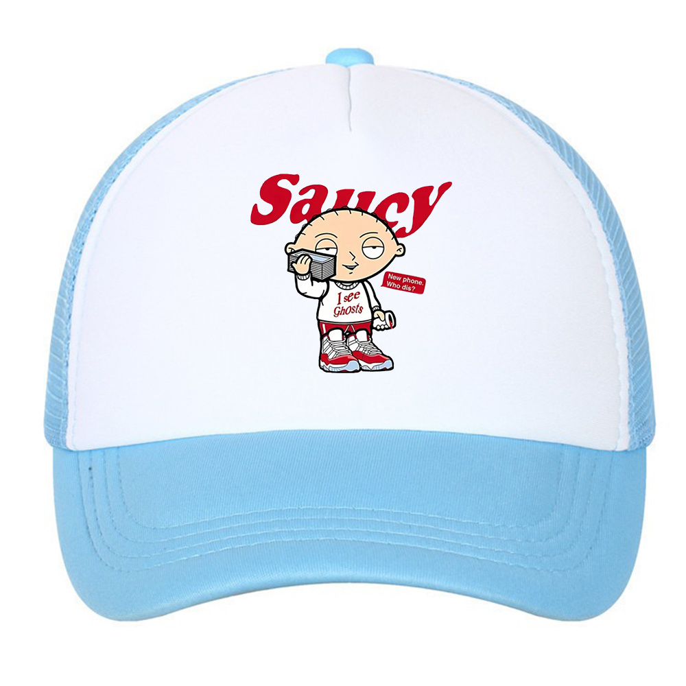 Sunshade Adjustable Baseball Cap with Cartoon Embroidery
