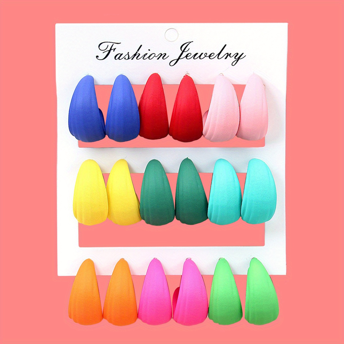 TEMU 9 Pairs Fashionable And Colorful Resin Ear Hook Set