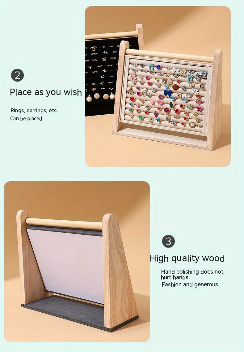 1шт. деревянная резиновая древесина кольцевая выставочная стойка для серег, стойка для хранения, для подарков, детали 7