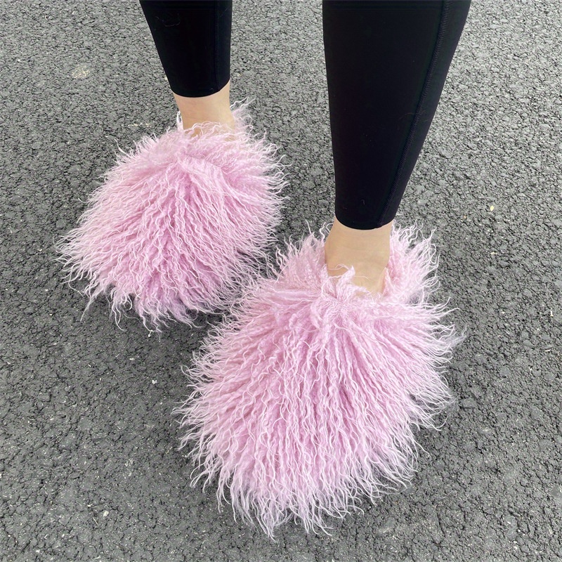 Faux Fur Slides Fuzzy Fluffy Slippers New Pink Slippers Soft