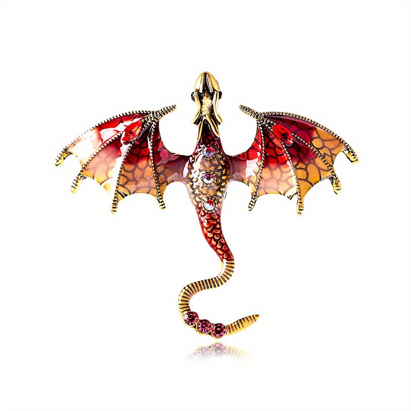 Enamel Dragon Brooch for Unisex, Creative Clothing Accessory