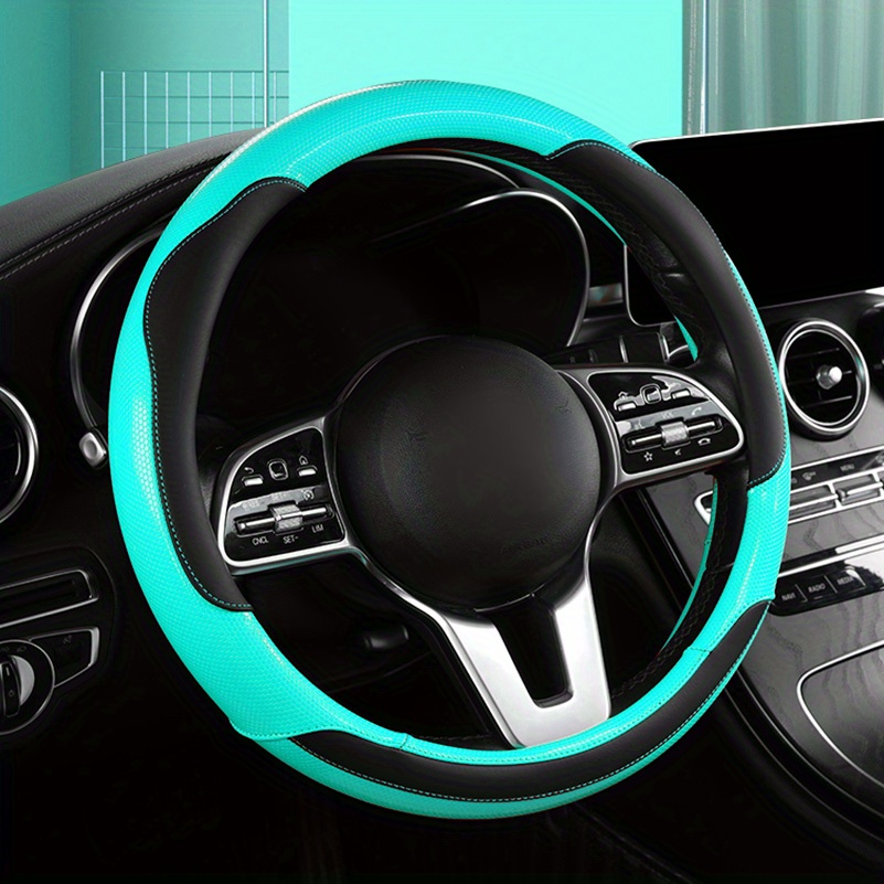 Leather Car Steering Wheel Cover, Non-slip Car Wheel Cover