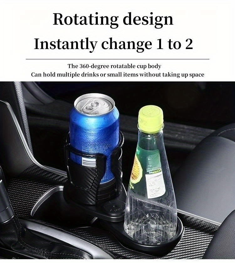 Car Drink Holder Dual Cups Holder 360 Degree Rotating Car Drink