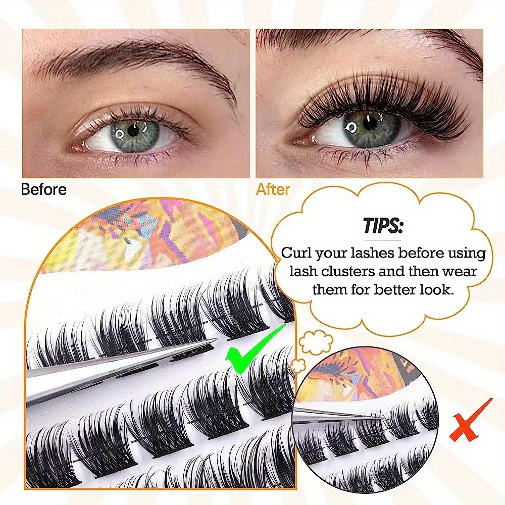 Lash Clusters Diy Eyelash Extensions Natural Look D Curling Temu 4355