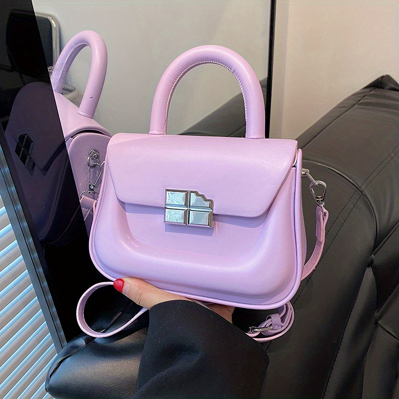 Purple Crossbody Bag, Cute Pu Flap Shoulder Bag, Women's Casual Handbag &  Purse - Temu