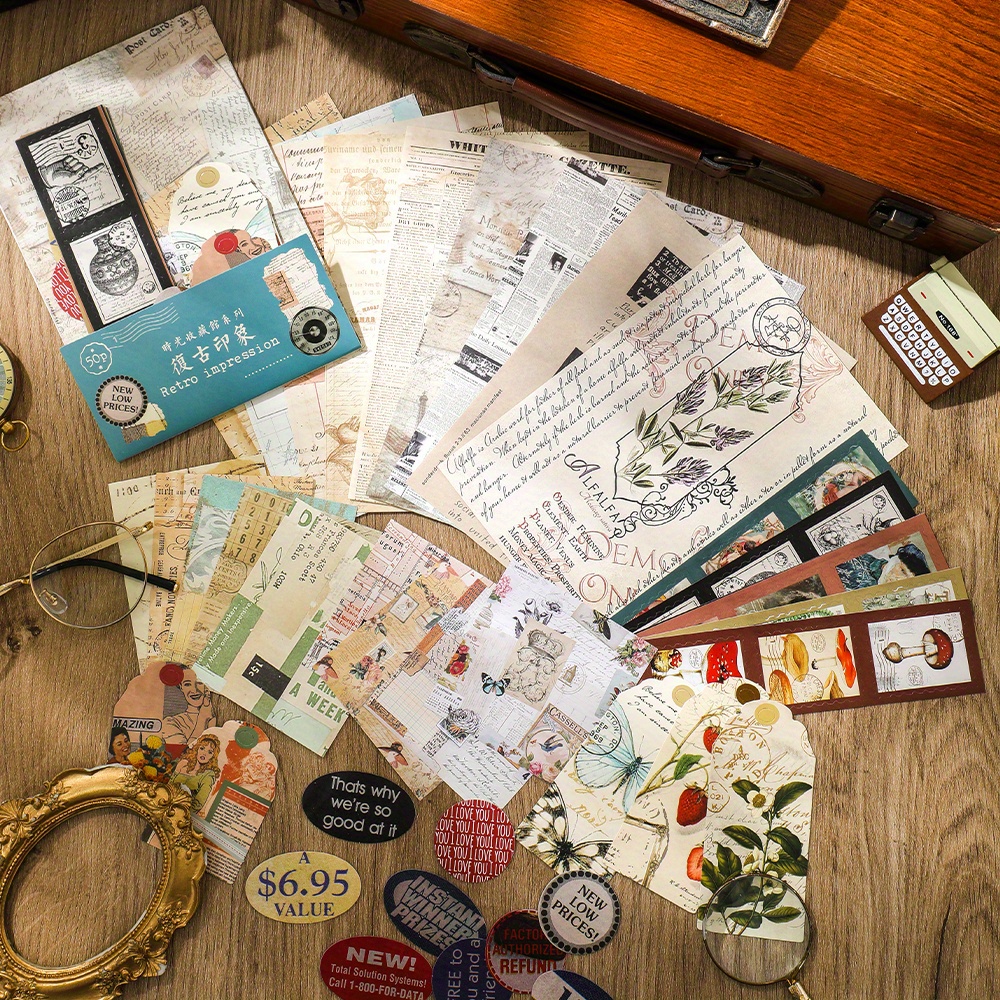 Vintage Retro Labels Stickers Perfect For Scrapbooking Junk - Temu