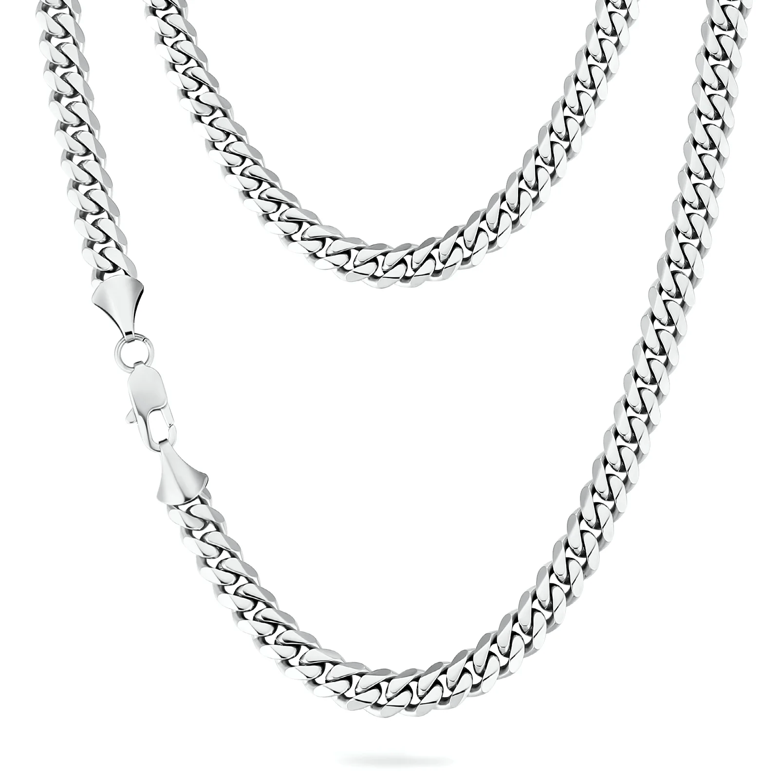 0299 1pc 8mm stainless steel 6 sided   diamond cut miami cuban chain   details 6