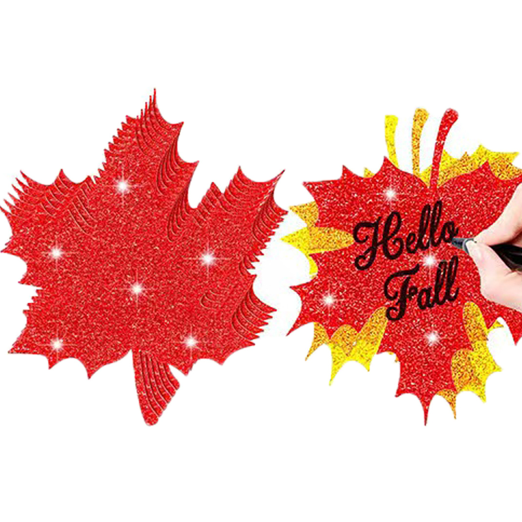 Simulation Maple Leaf Glitter Paper Autumn Thanksgiving Paper-cut