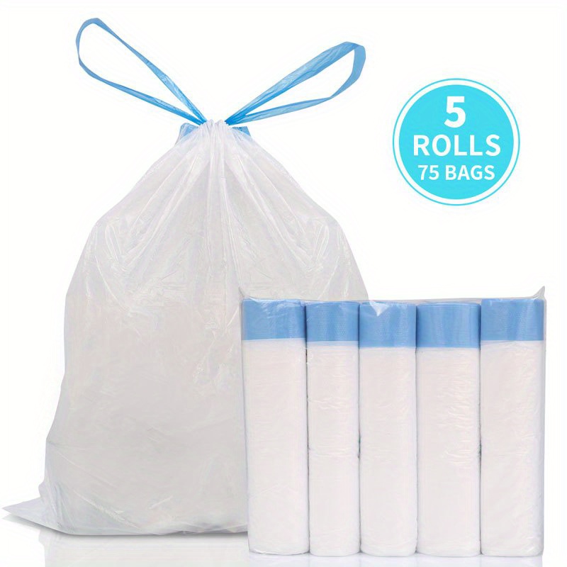 Small Trash Bag, Garbage Bags Bathroom Trash Can Liners For Bedroom Home  Kitchen 75 Counts,household Kitchen Bin Bag - Temu
