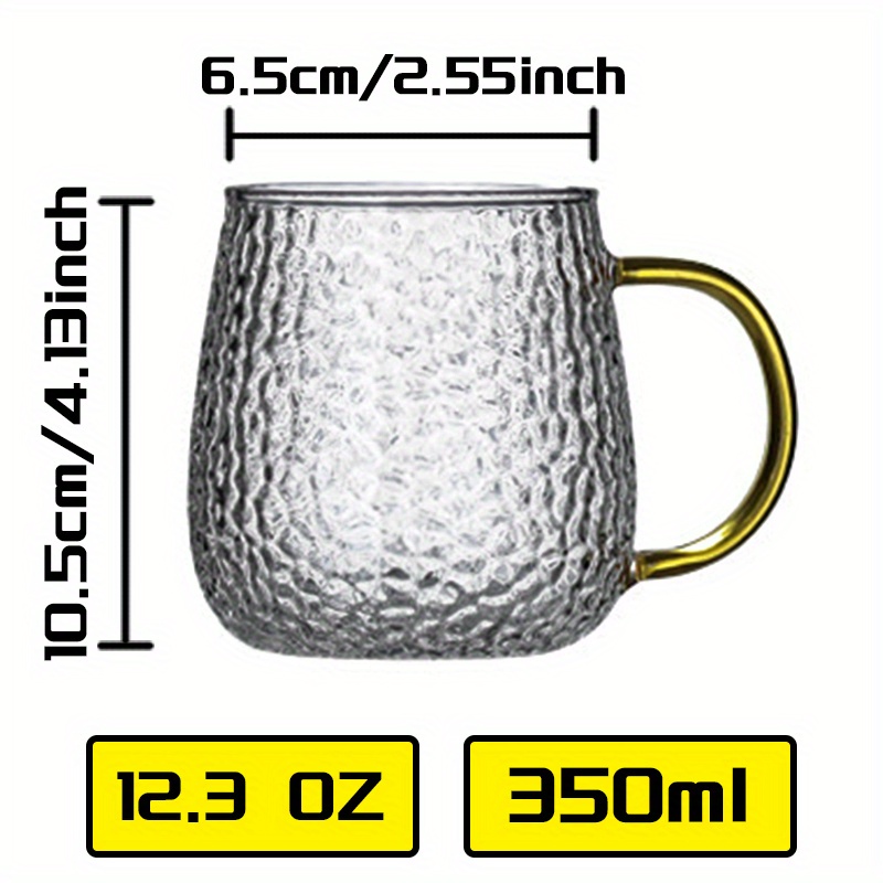 Glass Handle, Hammered Heat-resistant Glassware, Reusable Juice, Iced  Coffee, Tea, Summer Drinks, Milk And Cocktail Drinking Cups, Household  Kitchen Supplies, Safe In Microwave, Suitable For Birthday Gifts,  Christmas, Halloween, Etc For Restaurants/cafes 