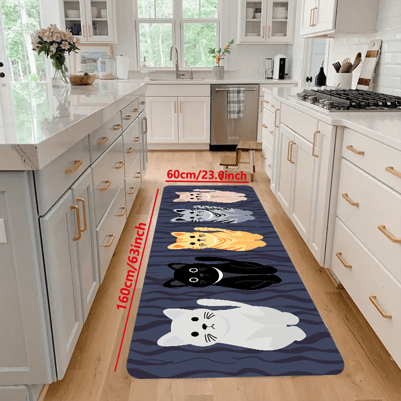 Long Kitchen Mat Waterproof and Oil-proof Kitchen Floor Mat Anti