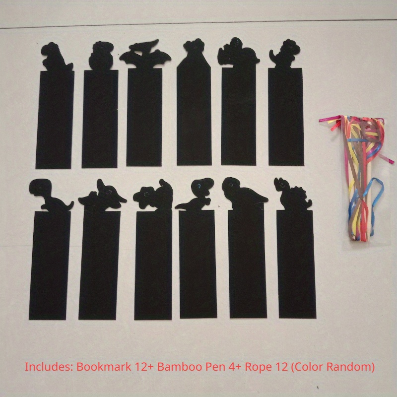 12pcs Diy Scratch Paper Art Bookmarks: Magic Rainbow Diy Bookmark