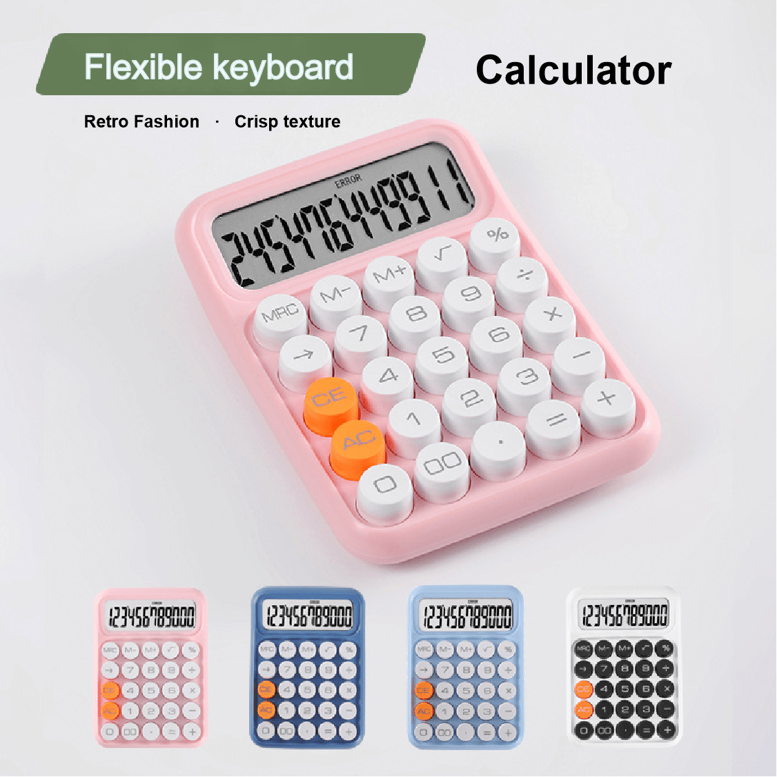 Candy colored Flexible Keyboard Calculator 12 Goddess - Temu