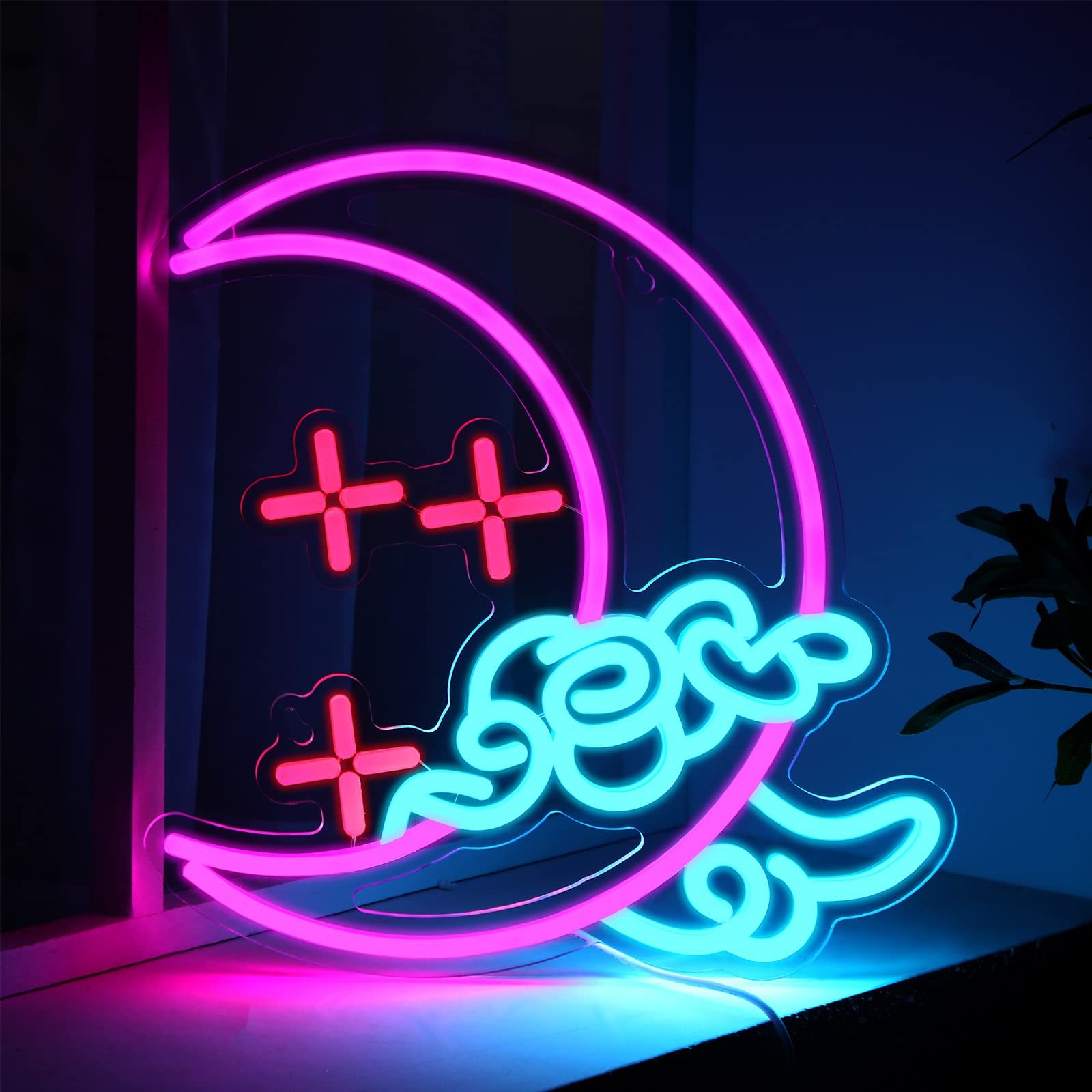 Led Cloud Moon Star Neon Sign Art Neon Light For Wall Decor For Home ...