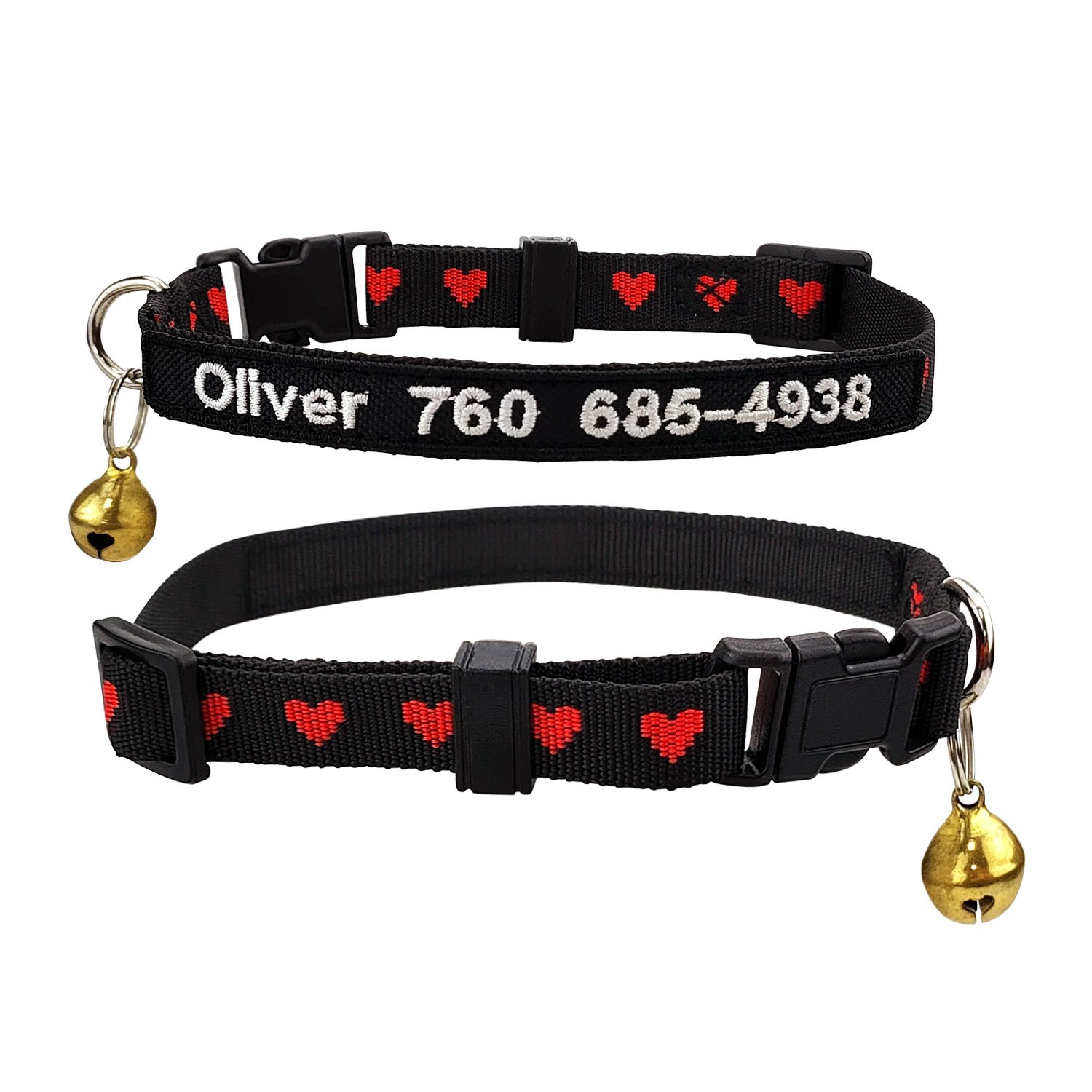 Custom Embroidered Cat Collar With Name Phone Number Bell Adjustable For  Any Pet - Pet Supplies - Temu Slovenia