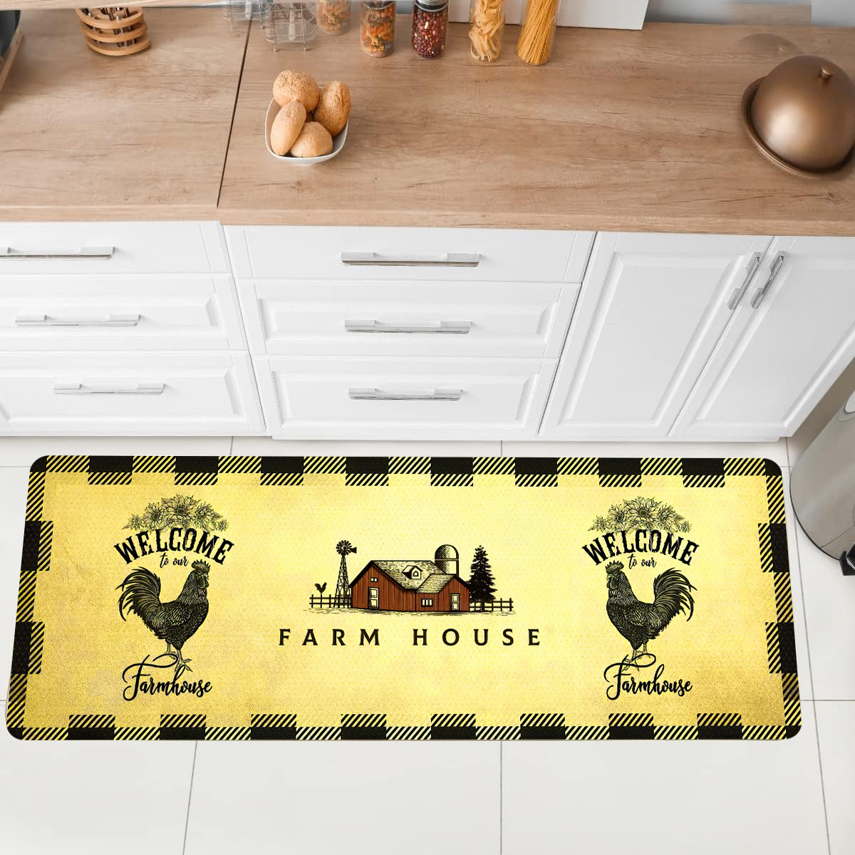 Farmhouse Kitchen Mat Non Slip Thick Kitchen Rugs And - Temu