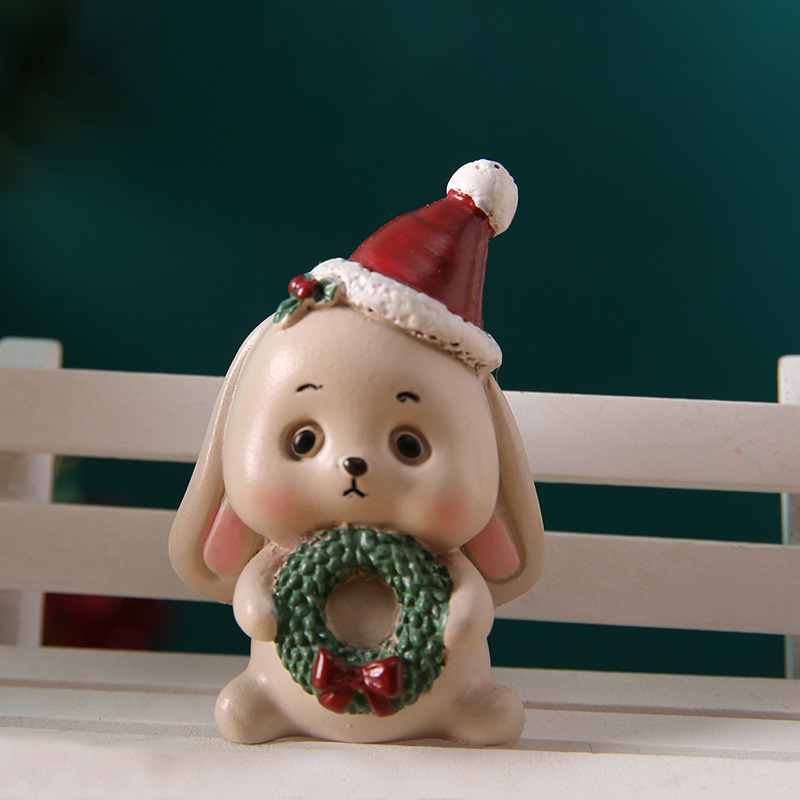 MyBeauty Miniature Ornaments Eco-friendly UV Resistant Resin Mini Christmas  Animal Figure Doll for Home