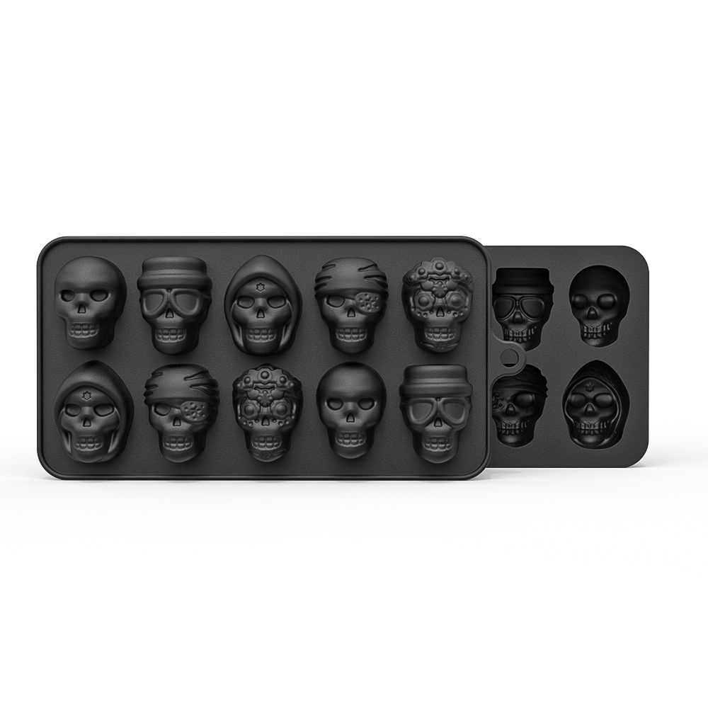 1pc 2pcs halloween skull chocolate mold 3d silicone mold 10   candy mold 1 7in horror skull fondant mold baking tools kitchen gadgets kitchen accessories   decor details 1