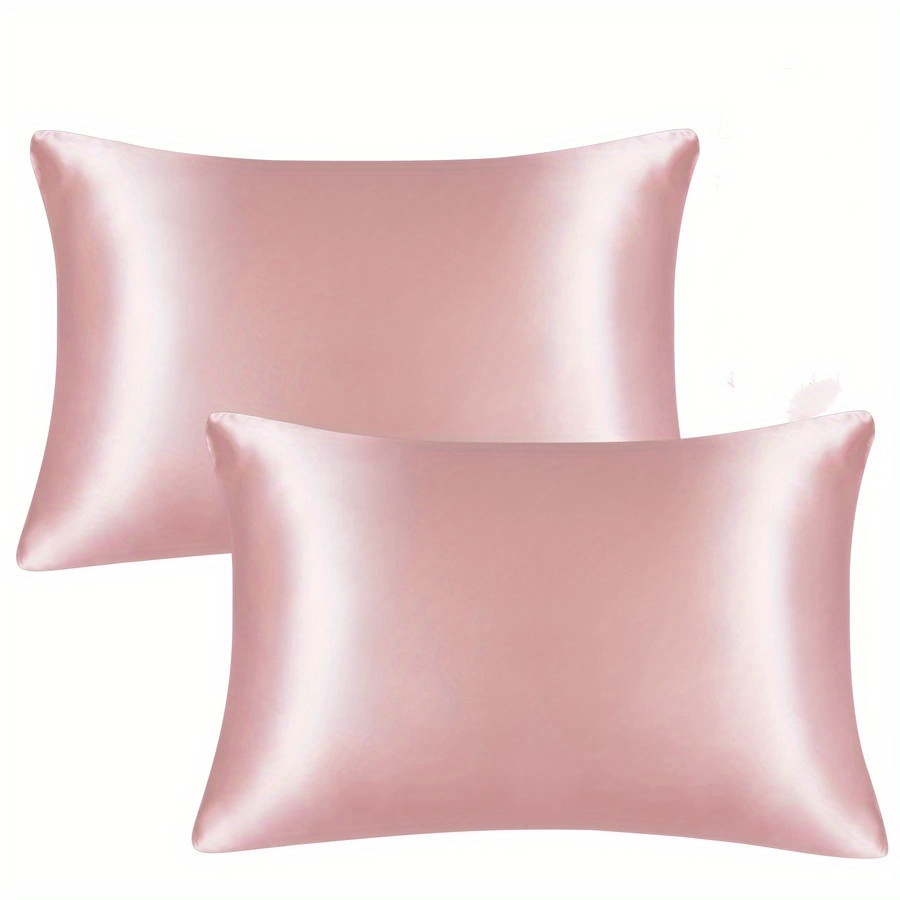 BEDELITE Satin Silk Pillowcase for Hair and Skin, Rose Pink Pillow Cases  Standard Size Set of 4 Pack Super Soft Pillow Case with Envelope Closure