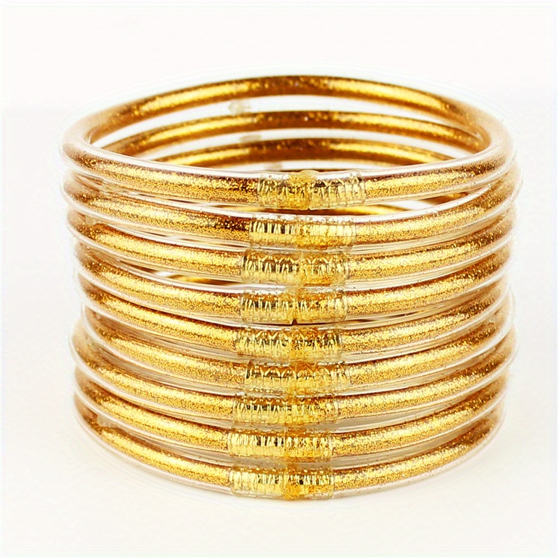 Gold Silicone Bangle Bracelets, Bracelets Plastic Tube