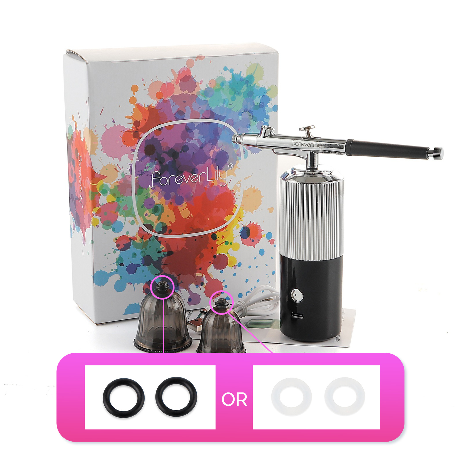 Dropship Oxygen Injector Mini Air Compressor Kit Air-Brush Paint Spray Gun  Airbrush For Nail Art Tattoo Craft Cake Nano Fog Mist Sprayer to Sell  Online at a Lower Price
