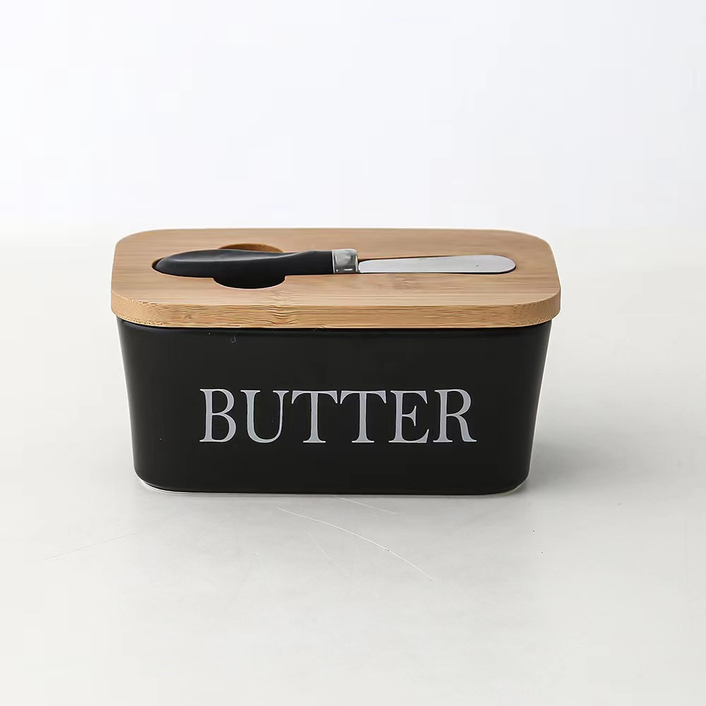 Shop Butter Keeper Container With Bamboo Lid Knife Easy Spread