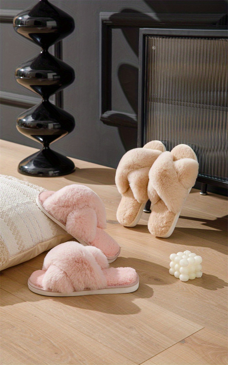 Damen Hausschuhe Mit Offenem Zehen - Flauschig & Bequem Mit Memory-Schaum