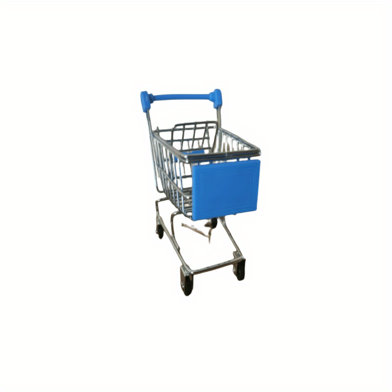 Mini carrito de supermercado azul exquisita amplia aplicación resistente  duradero mini carrito de compras para el hogar, cocina, oficina, carritos