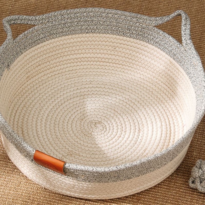 1pc Round Rattan Cat Litter Hand-woven Japanese Rattan Cat Litter Round Mat Dog Litter