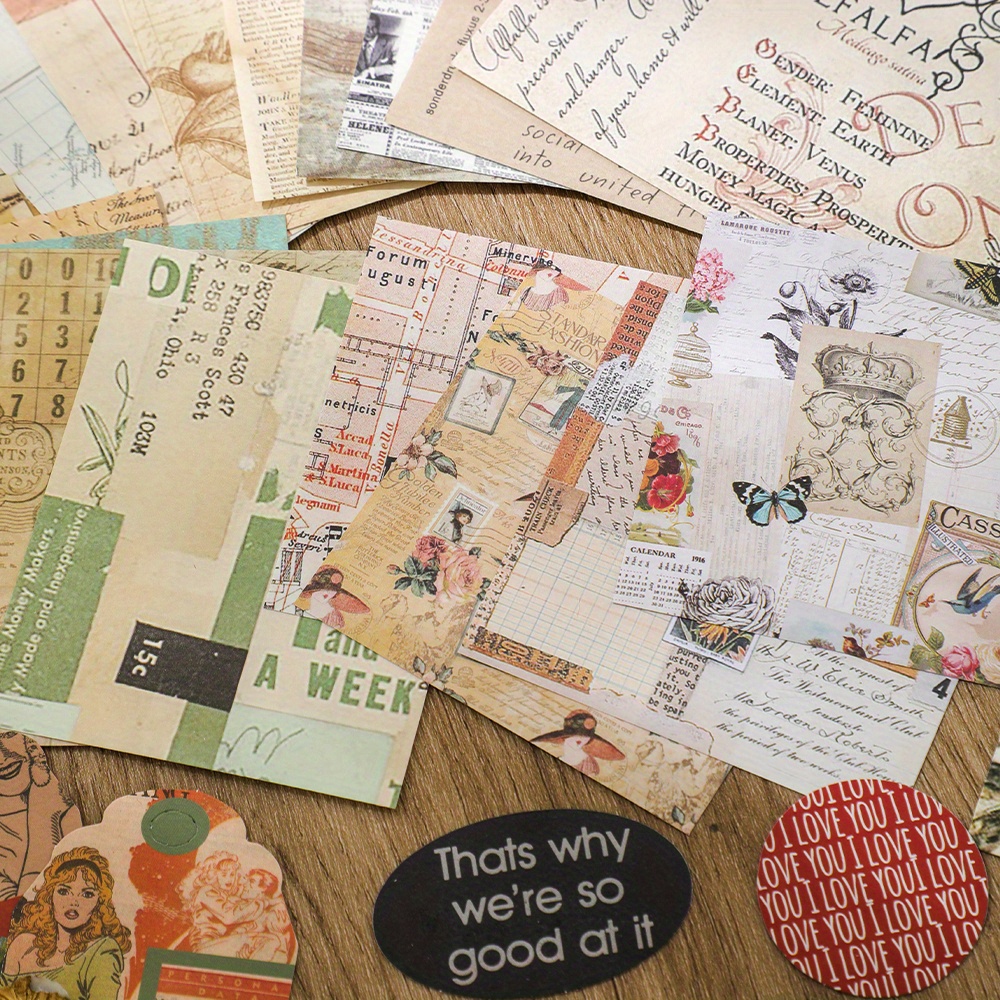 Vintage Scrapbook Paper Stickers Irregular Shape Tag And - Temu