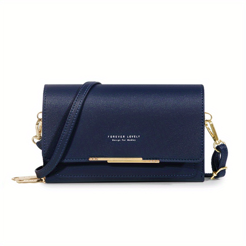 Solid Color Double-layered Crossbody Bag With Stitching Details