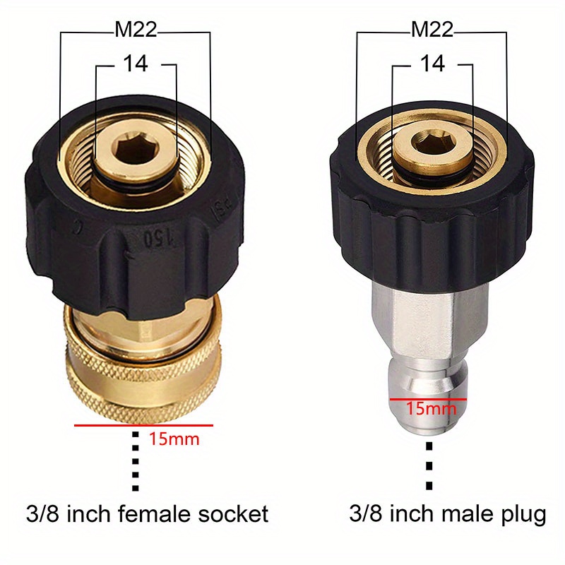 ROUE High Pressure Cleaner Hose Adapter M22 Quick Connector