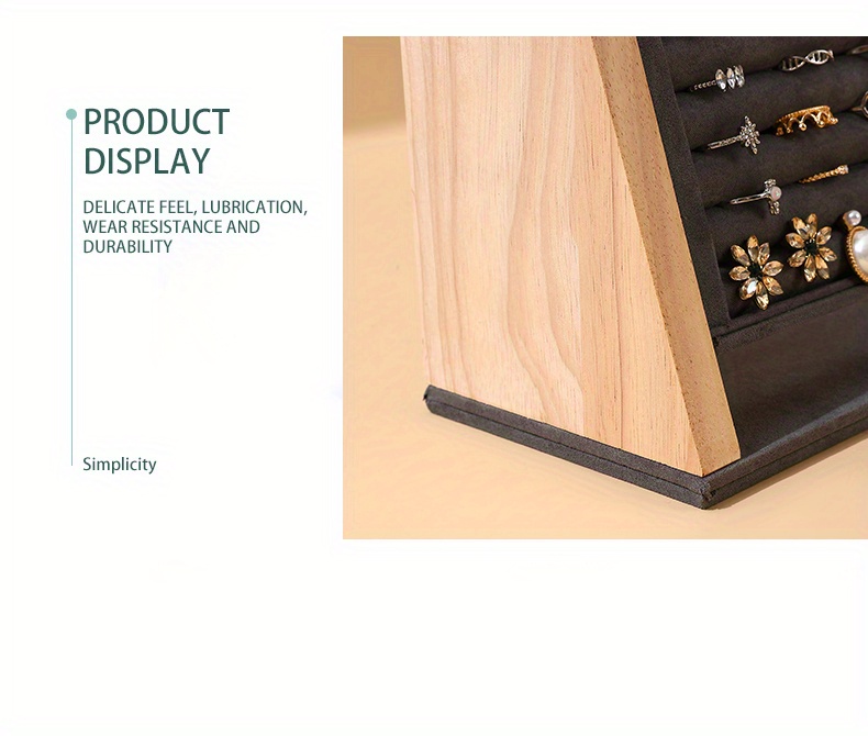 1 шт. деревянная резиновая древесина кольцевая выставочная стойка для серег, стойка для хранения, для подарков, детали 10