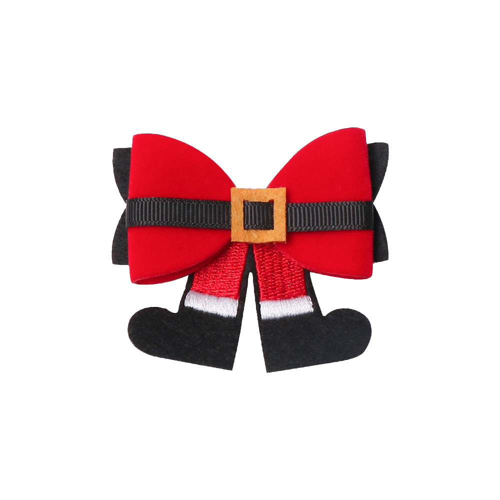 Red Christmas Hair Bow —