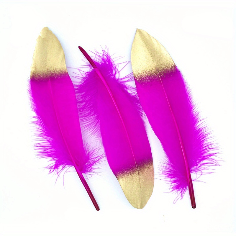 500Pcs Hard Pole Goose Feathers For Needlework Decoration Diy Dream Catcher  Home Jewelry Making Wedding Plume Accessories Crafts Light Purple feather