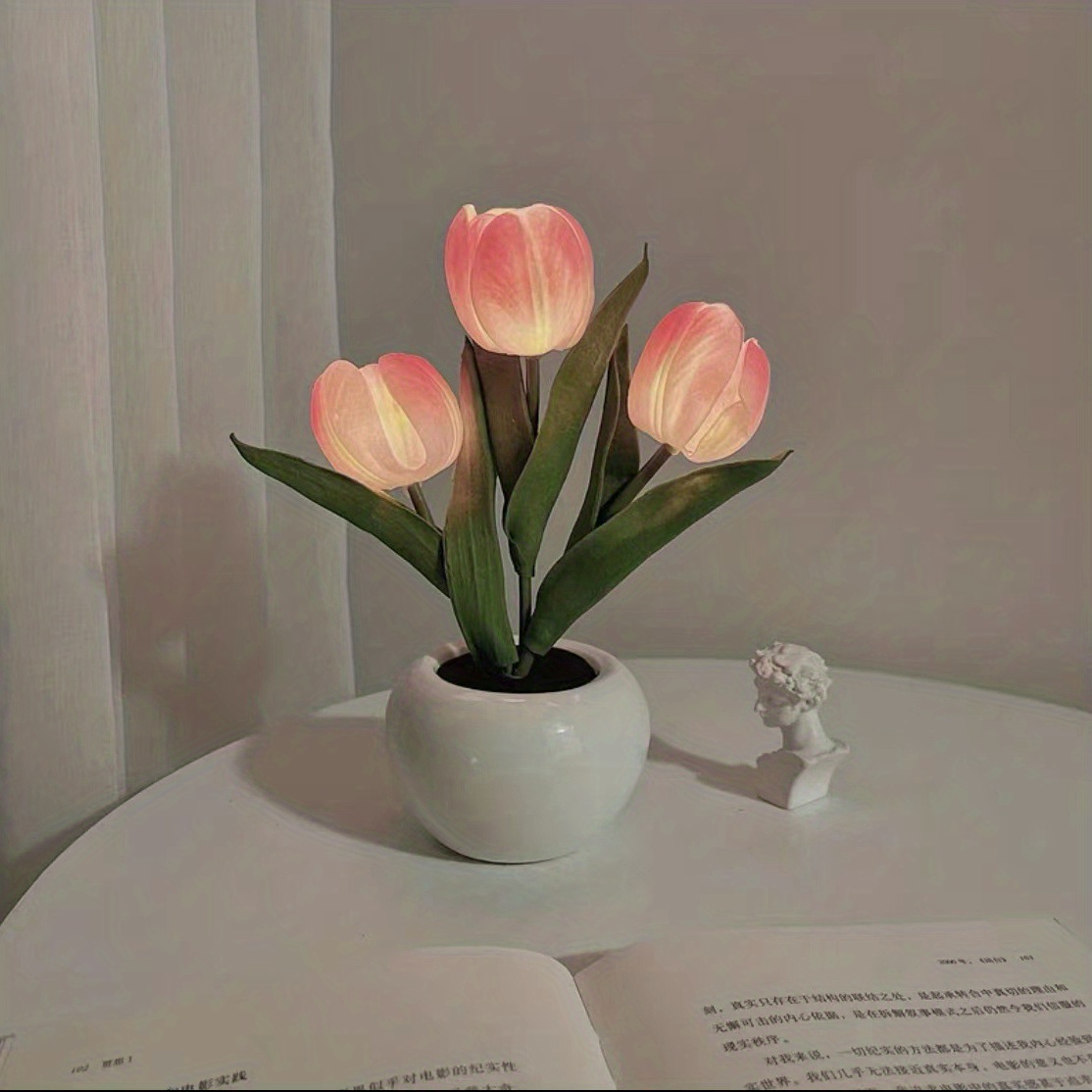 LED Tulip Night Light, Plug-in Bouquet Imitation Light, Bedroom Decoration Atmosphere Table Lamp, For Bedroom, Ornaments, Birthday Gifts