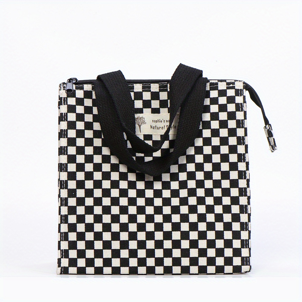 Black Checkered Lunch Box