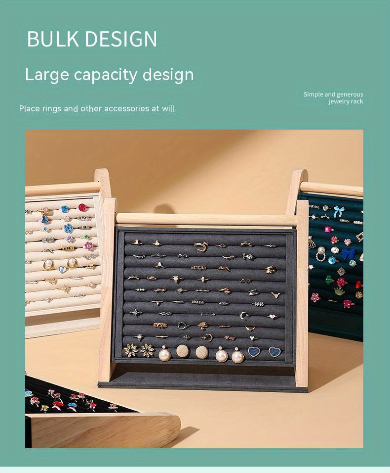 1 шт. деревянная резиновая древесина, кольцевая выставочная стойка, подставка для серег, стойка для хранения, для подарков, детали 2