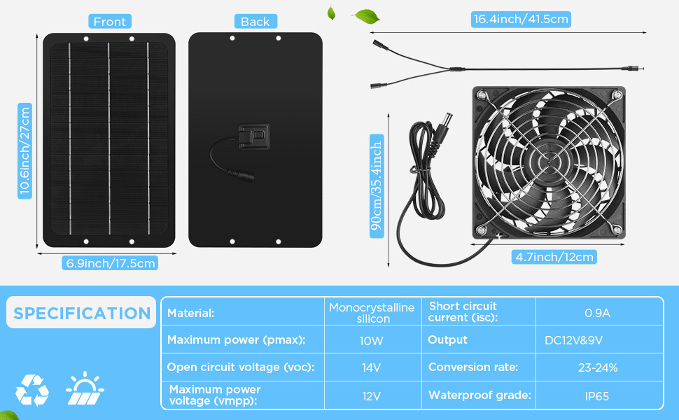 Solar Panel Dual Fans Kit 12v Portable Ventilation Fan - Temu