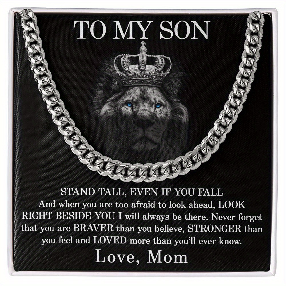 Image of To My Son Cuban Chain Necklace, Son Gifts From Mom, Gifts For Son From Mother, Mom To Son Birthday Gifts, Gift For Son Graduation From Mom