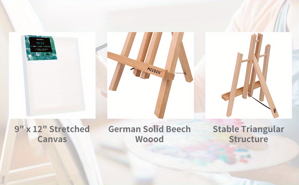 Easel With Canvas Sets, Tall Beechwood Tabletop Painting Easel And  Stretched Canvas For Adults Artist Painting Party, Craft Drawing,  Decoration Set - Temu Netherlands