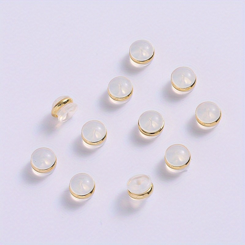 8 Pieces Earring Backs for Droopy Ears Large Earring Backs for Studs  Replacement Secure Earring Lifters for Heavy Earring (Gold,9 mm)