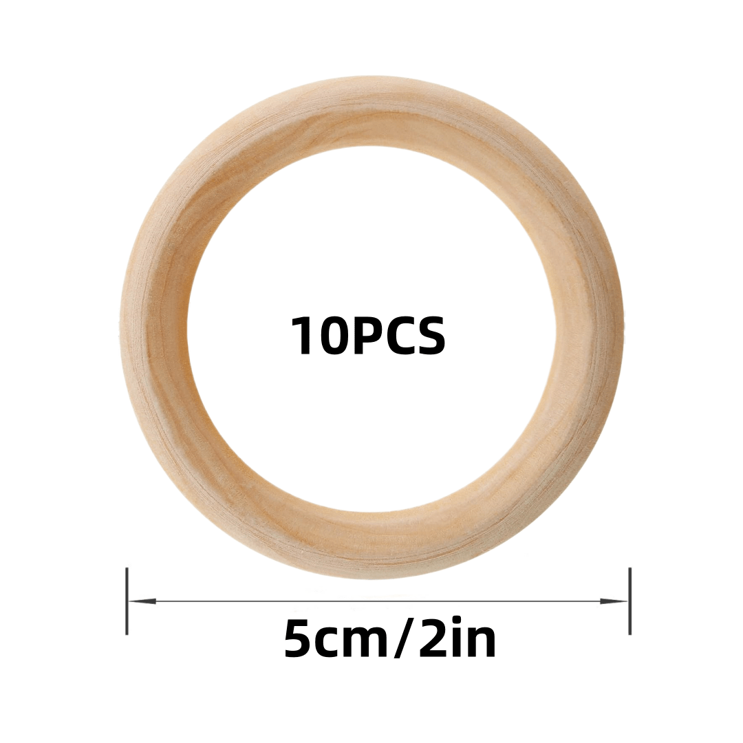  20PCS Natural Wood Rings for Crafts, Macrame Rings for DIY,  Wooden Rings Without Paint, Pendant Connectors 55mm/2.2inch